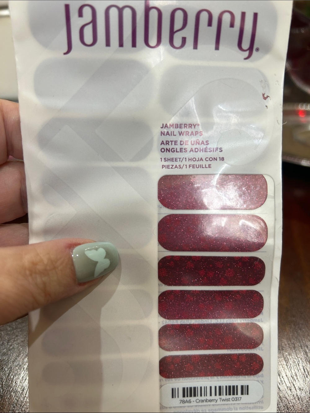 Jamberry Sparkling Cranberry Red Nail Wraps